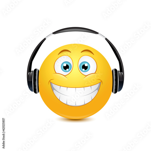 Smiley in the headphones