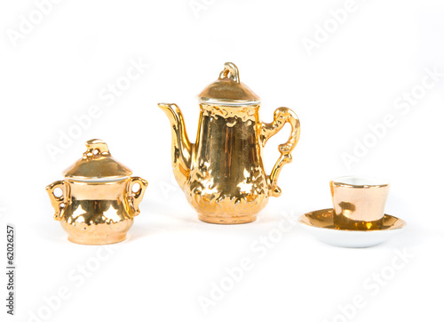 cups and mugs set over white background