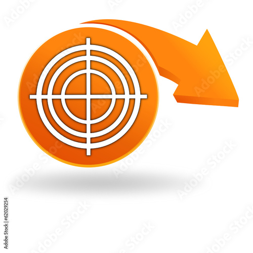 cible sur bouton orange