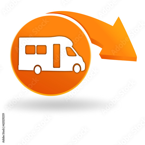 camping car sur bouton orange