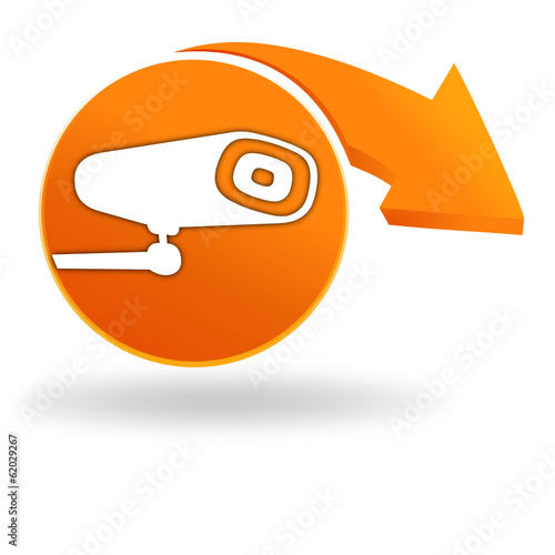 caméra de surveillance sur bouton orange