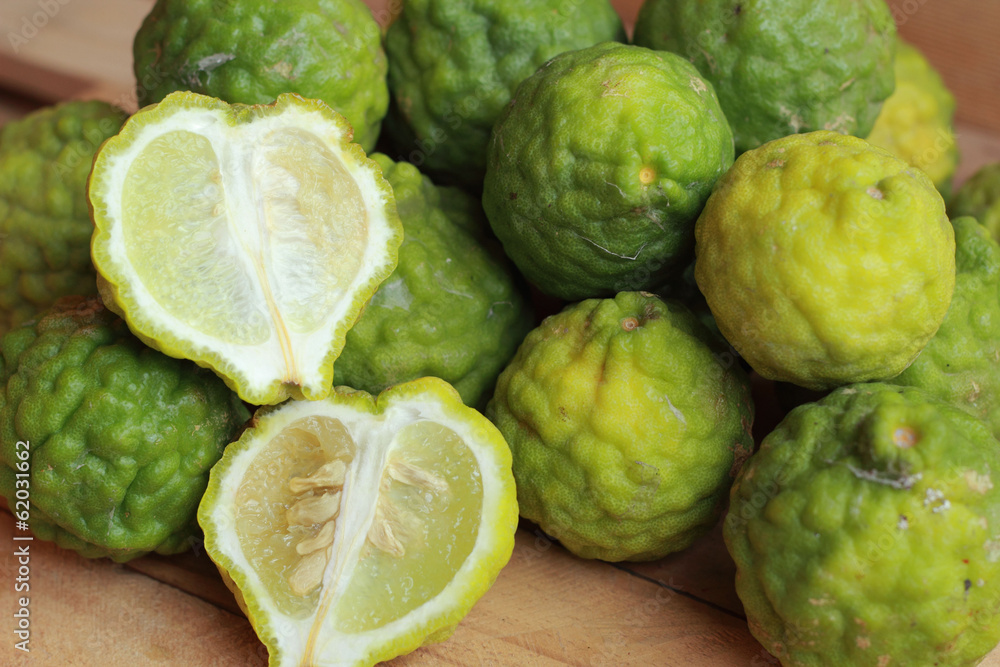 Fresh kaffir and leech lime Fresh kaffir and leech lime