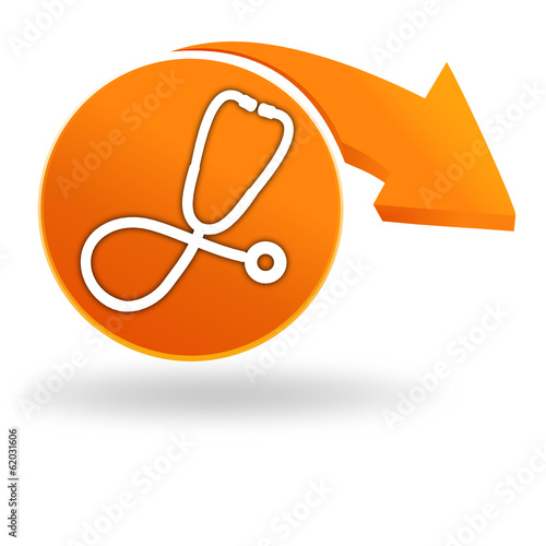médecin sur bouton orange