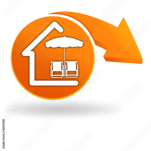 maison de vacances sur bouton orange