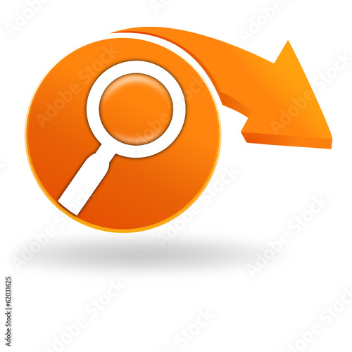 loupe sur bouton orange