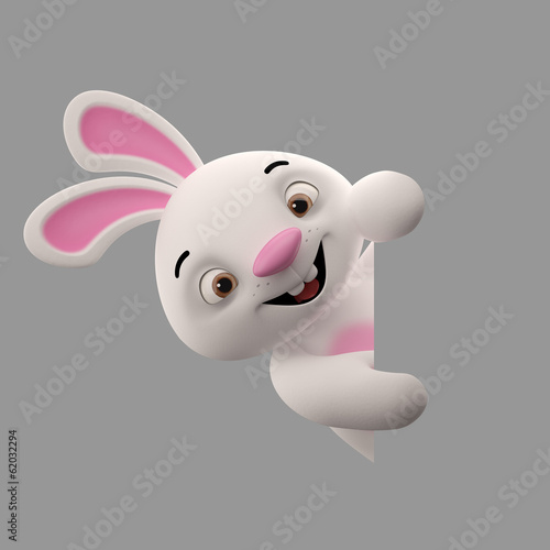 Amazing 3D happy easter bunny  rabbit  animal character