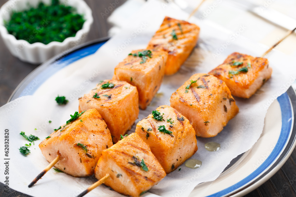 Salmon skewers Salmon skewers
