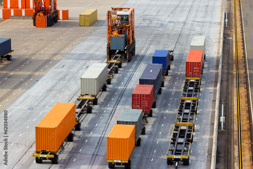 Naklejka premium Port container terminal