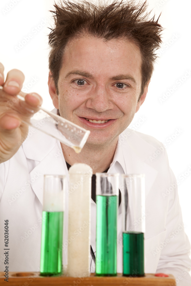 Man test tubes scientist pour close Man test tubes scientist pour close
