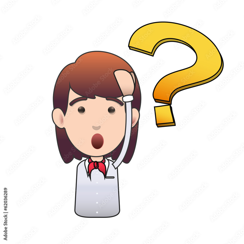 Young stewardess surprised over white background. Vector design. Young stewardess surprised over white background. Vector design.