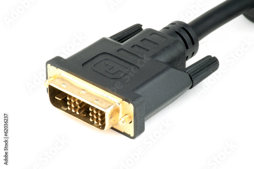 Photo of a male DVI cable connector