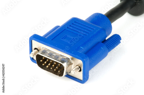 Photo of a male VGA cable connector