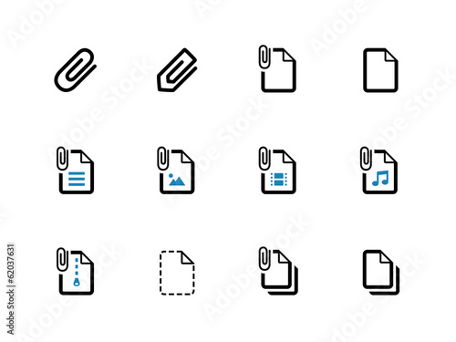 File Clip duotone icons on white background.