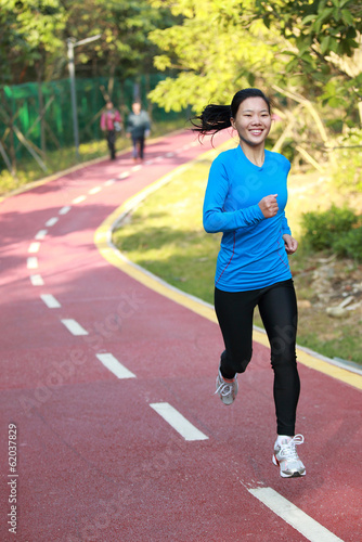 woman running at park