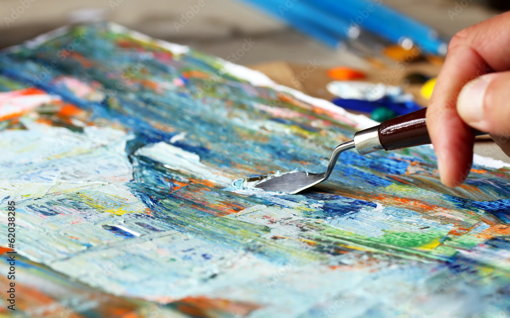 Art painting with palette knife Art painting with palette knife