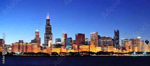 Chicago night panorama #62039237