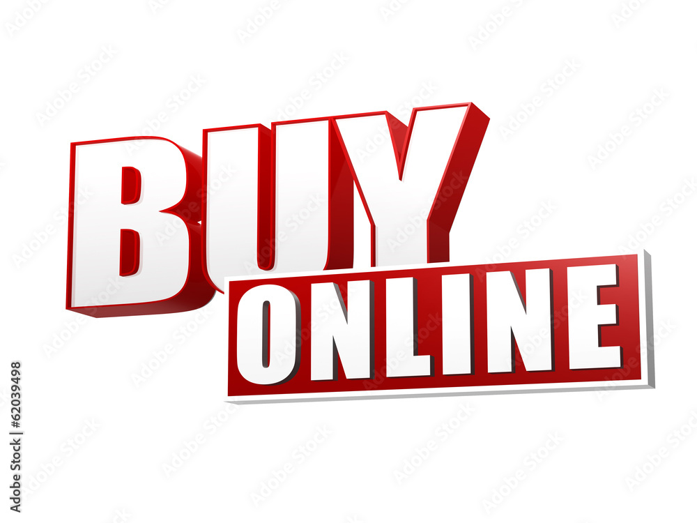Fototapeta premium buy online in 3d letters and block