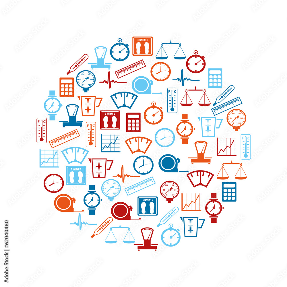 Obraz premium measuring icons in circle