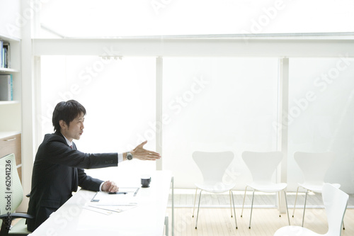 Tablou pe pânză interviewer talking