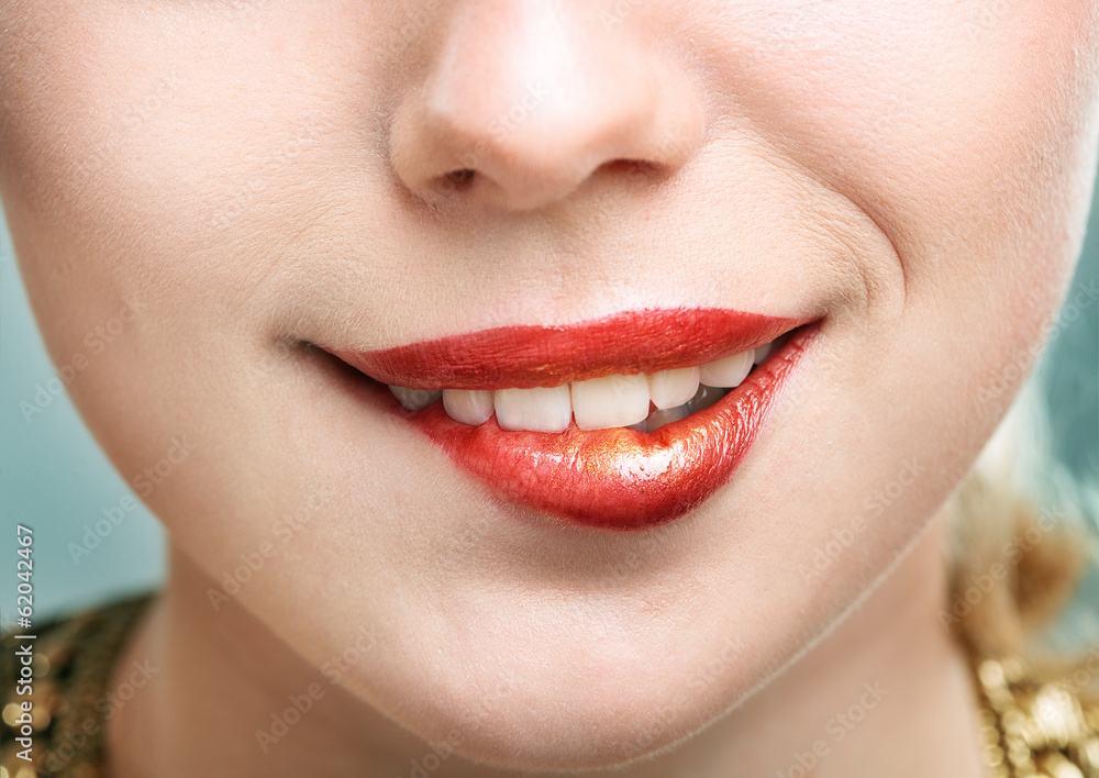 Close-up shot of woman lips Close-up shot of woman lips