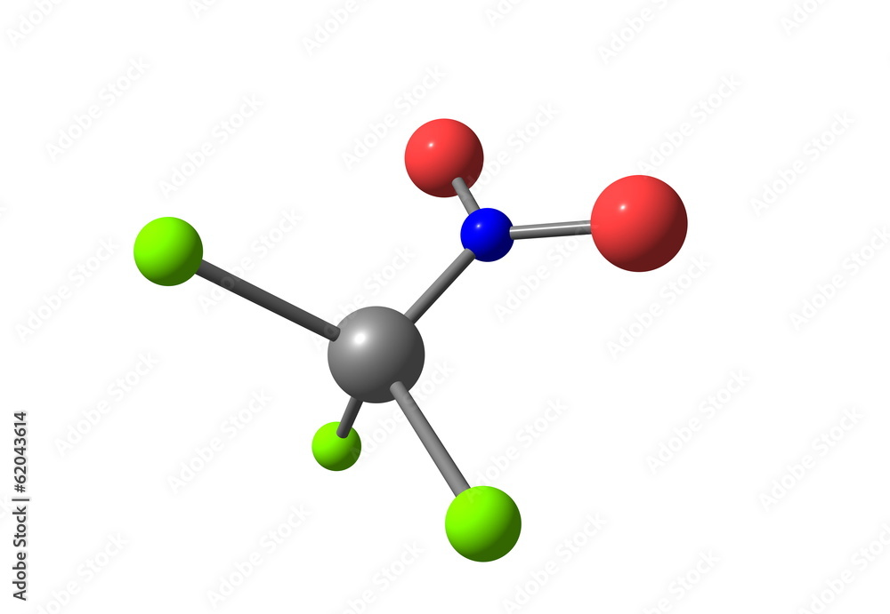 Chloropicrin molecular structure isolated on white Chloropicrin molecular structure isolated on white