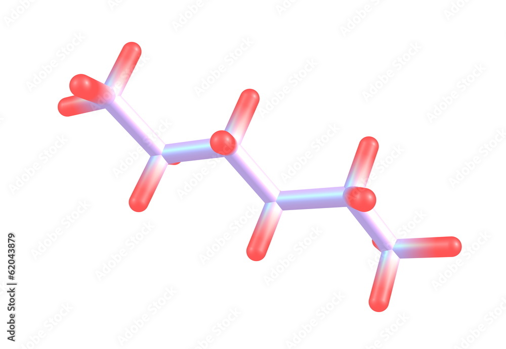 Hexane molecular structure isolated on white Hexane molecular structure isolated on white