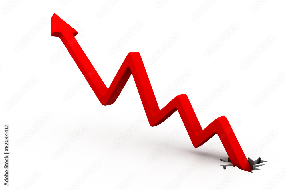 Red business arrow graph; Red business arrow graph;