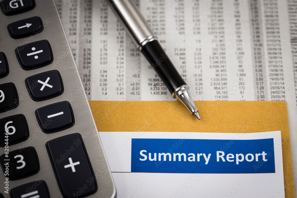 Showing business and financial report Showing business and financial report