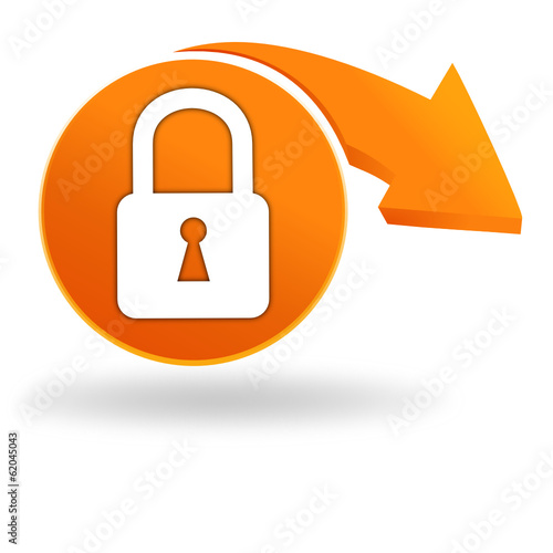 cadenas sur bouton orange