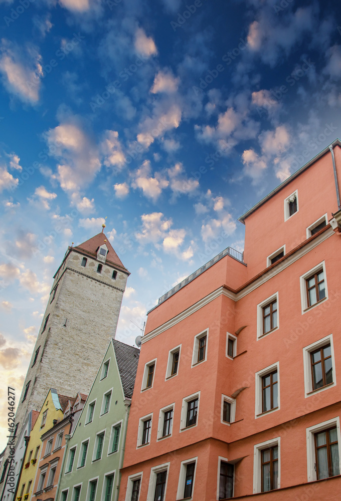 Regensburg medieval skyline, Germany