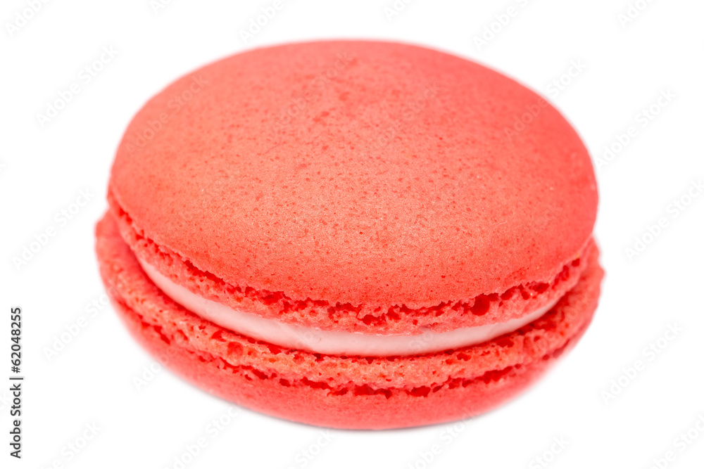 Red French Macaroon Isolated On White Red French Macaroon Isolated On White