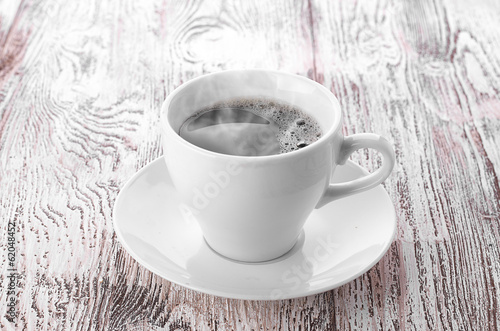 coffee cup with space on the wooden table