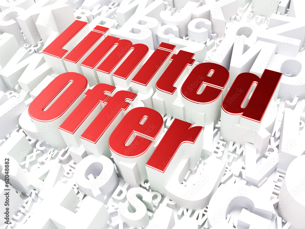 Business concept: Limited Offer on alphabet background Business concept: Limited Offer on alphabet background
