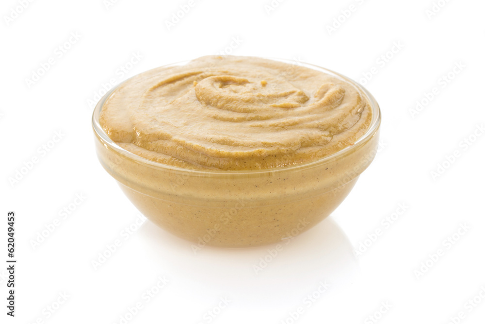 mustard sauce in bowl on white mustard sauce in bowl on white