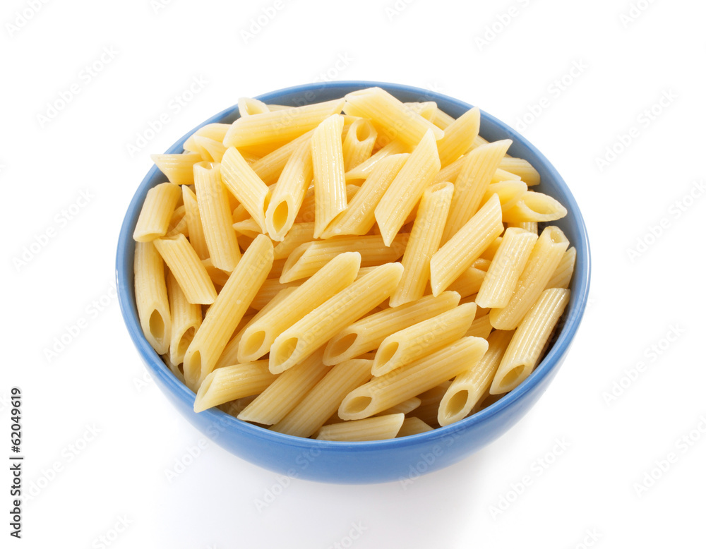 pasta Penne in plate on white background pasta Penne in plate on white background