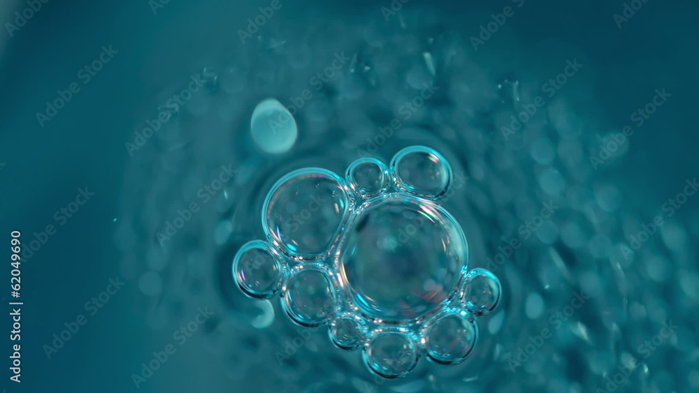 Liquid with blue bubbles Liquid with blue bubbles