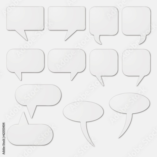 speech bubble as white cardboard
