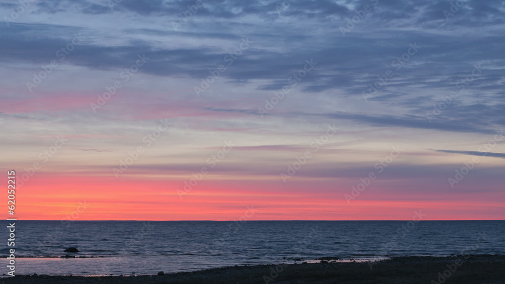 Time lapse Bood red Sky Sunrise Lake Hurton Time lapse Bood red Sky Sunrise Lake Hurton