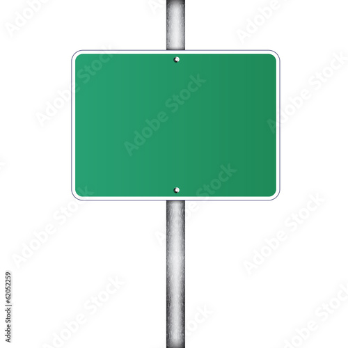 Blank traffic road sign on white