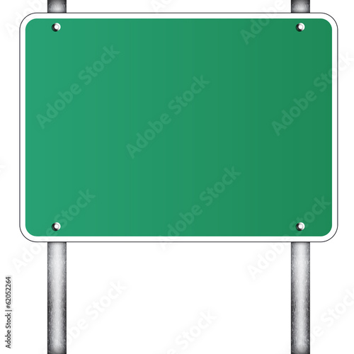 Blank traffic road sign on white