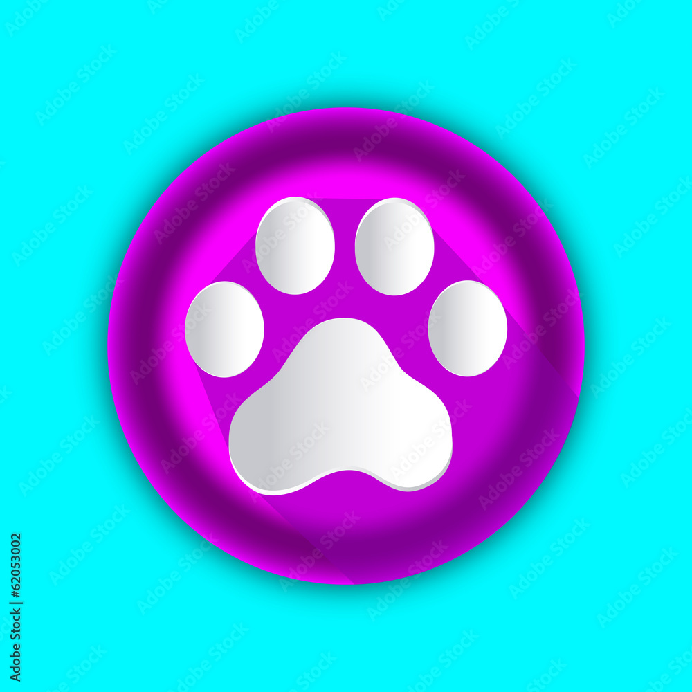 3d footprint dog pink icon 3d footprint dog pink icon