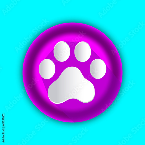 3d footprint dog pink icon