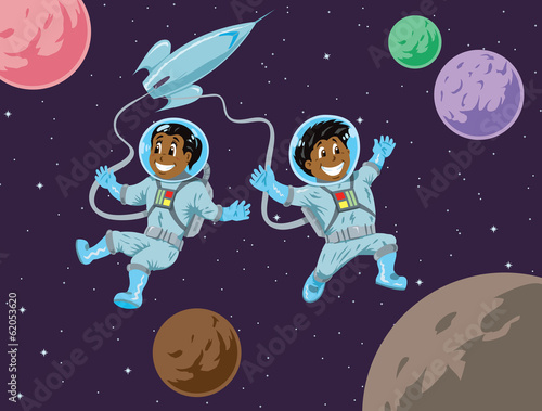 Cute kids in space