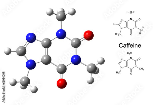 Structural model of caffeine molecule