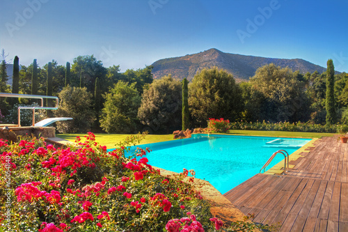 Obraz na plátně Country Swimming Pool