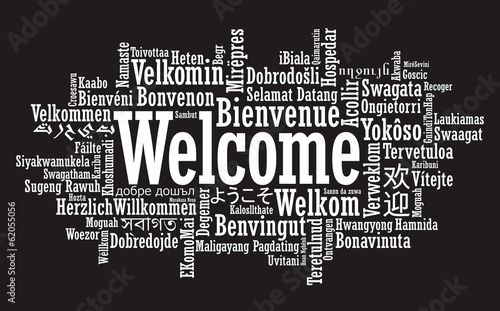 Welcome Word Cloud illustration in vector format