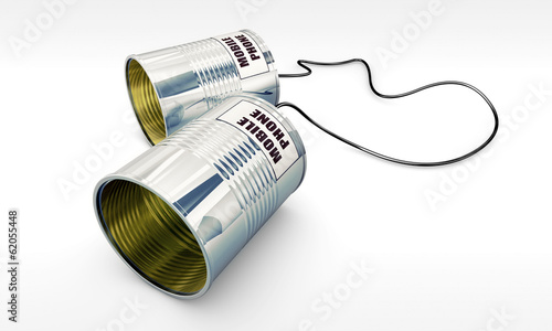 mobile phone with tin can