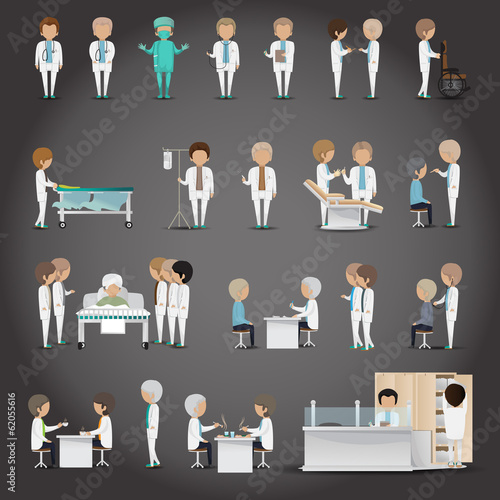 Medical Staff - Isolated On Black Background