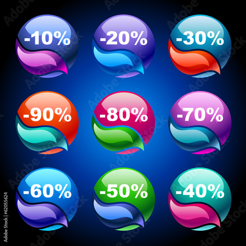 Colorful discount labels 2