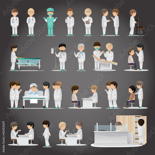 Medical Staff - Isolated On Black Background